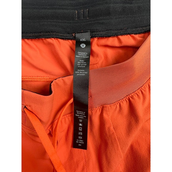 Lululemon Men’s License to Train Linerless Shorts Warm Coral/Orange Size XL - Picture 7 of 8